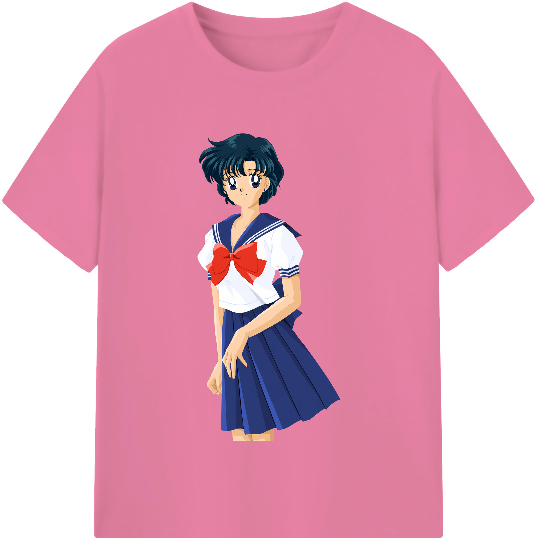（画像用） 美少女戦士セーラームーン 水野 亜美 みずの あみ Sailor Moon Mizuno Ami 綿100％半袖Tシャツ（フロントプリント）